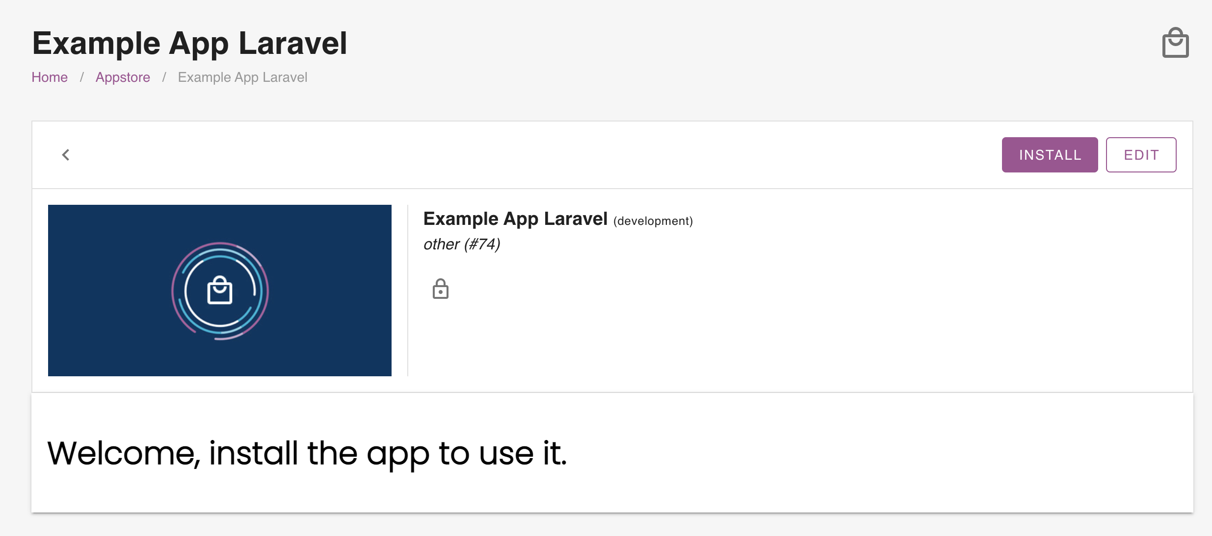 basic laravel app installed